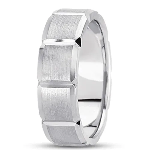 14K Gold Mens Fancy Wedding Band (7mm)