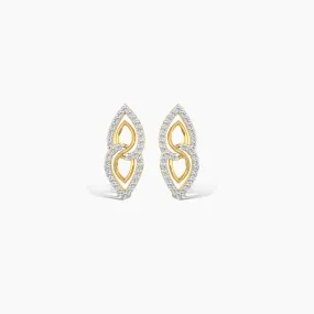 18k Golden Lantern Diamond Stud Earrings