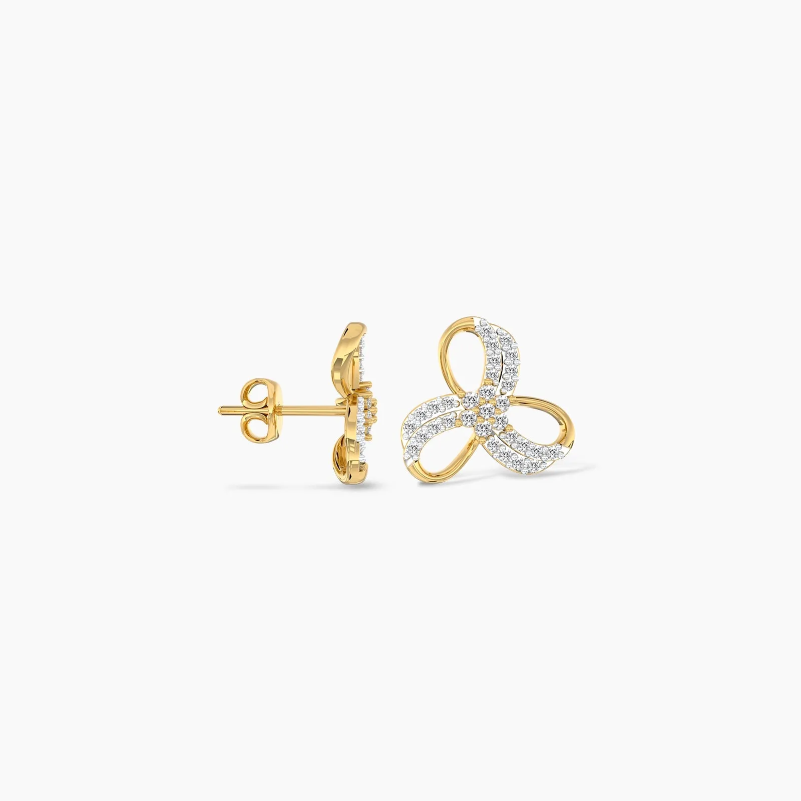 18k Holy Trinity Diamond Stud Earrings
