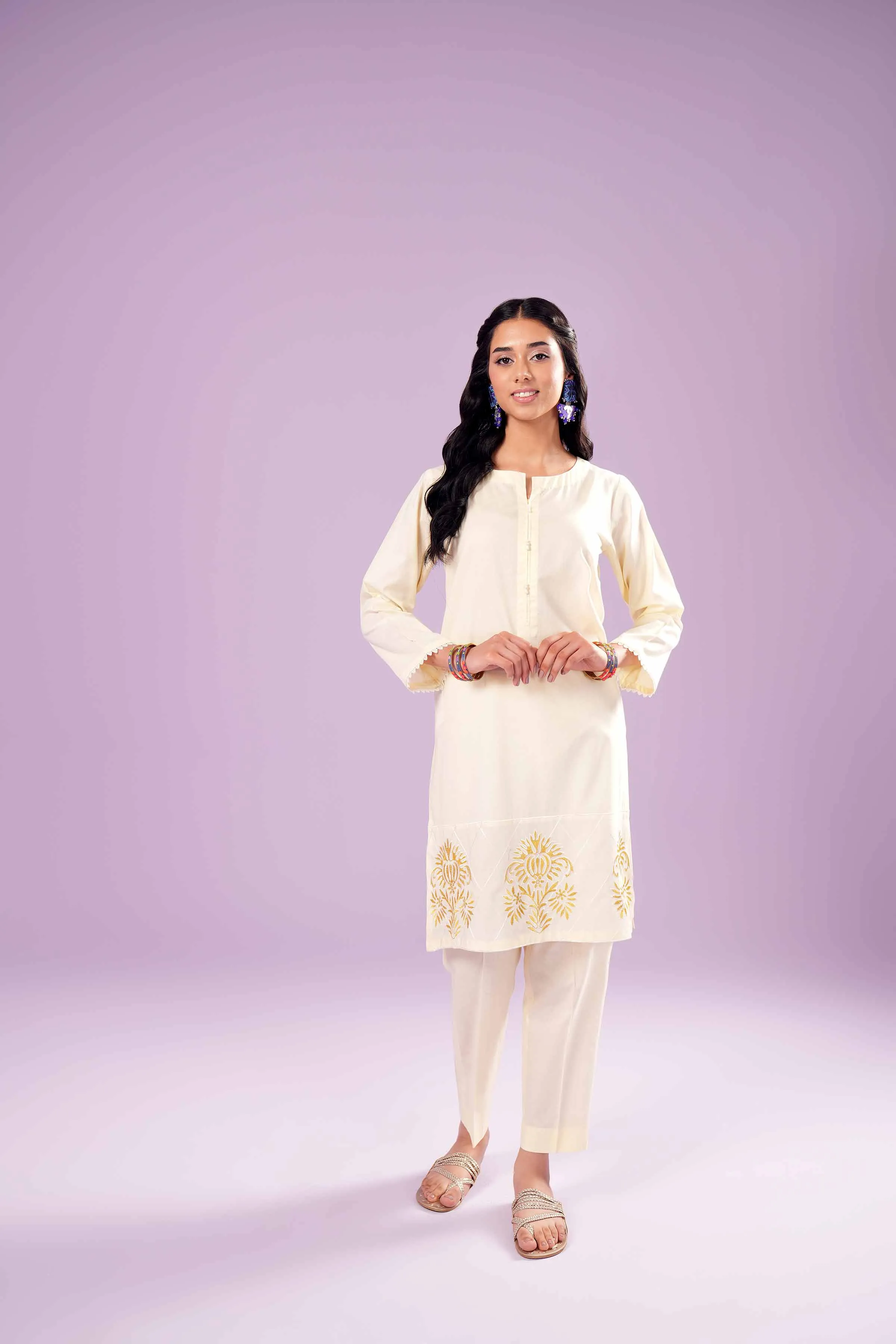 2 Piece - Embroidered Suit - PE24-154