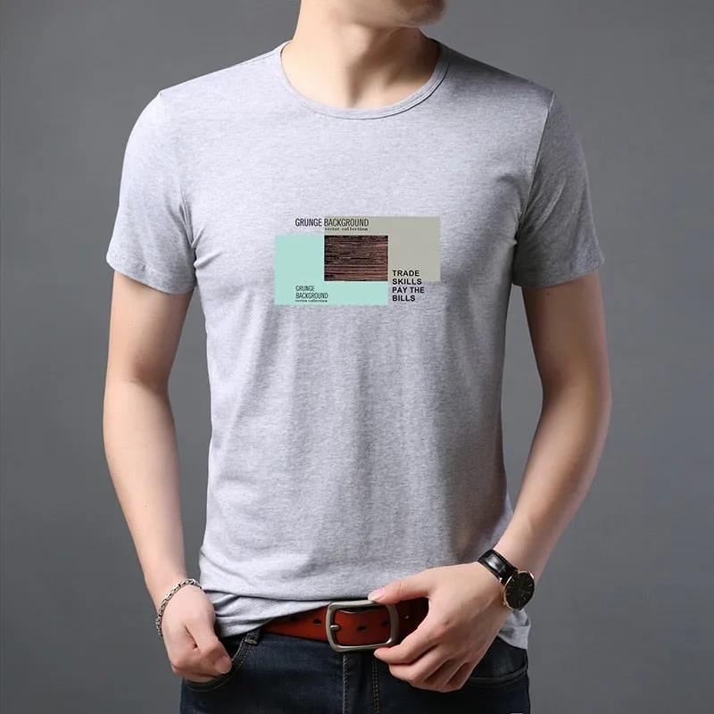 2019 New Fashion Brand T Shirts Mens 100% Cotton O Neck Trending Streetwear Tops Summer Korean Short Sleeve Tee Mens Clothing