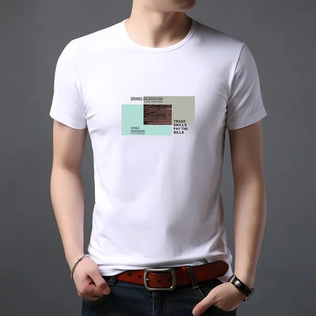 2019 New Fashion Brand T Shirts Mens 100% Cotton O Neck Trending Streetwear Tops Summer Korean Short Sleeve Tee Mens Clothing