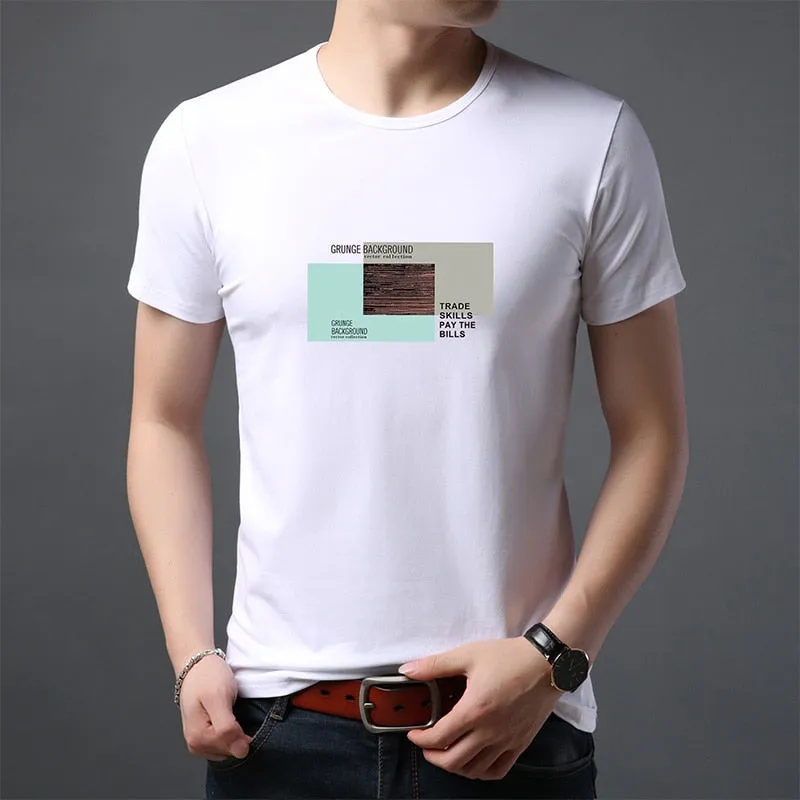 2019 New Fashion Brand T Shirts Mens 100% Cotton O Neck Trending Streetwear Tops Summer Korean Short Sleeve Tee Mens Clothing