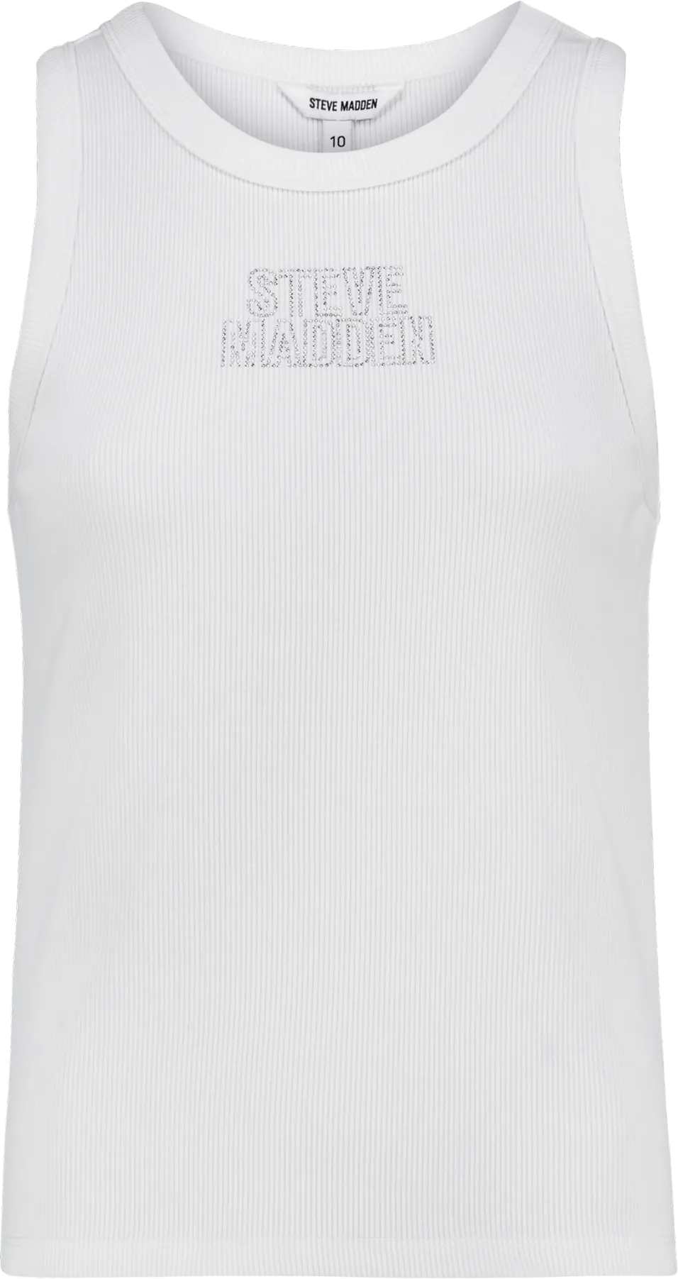 AALIYAH WHITE SPARKLE LOGO TANK