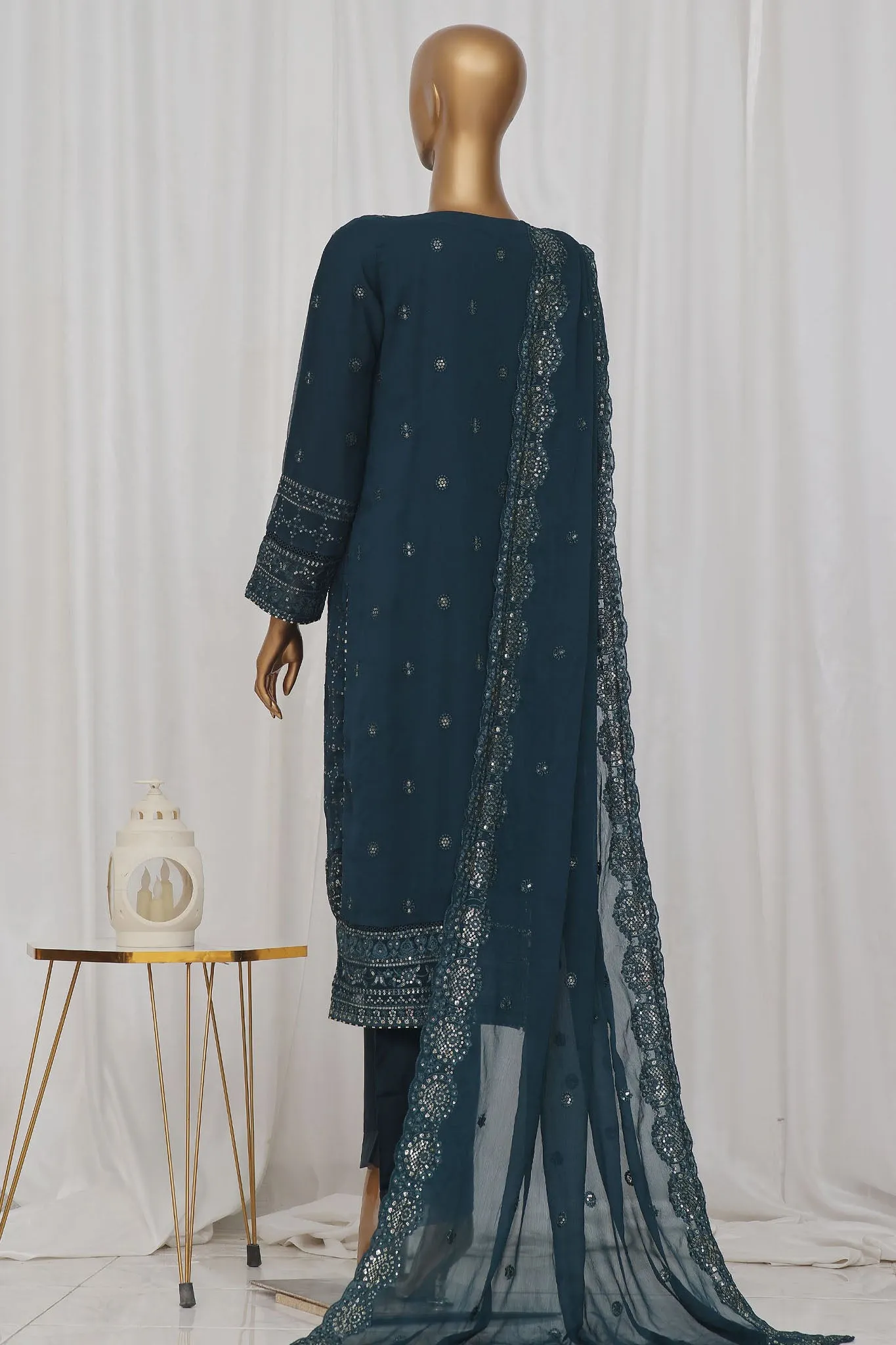 Afsany By Sada Bahar Stitched 3 Piece Luxury Formals Chiffon Vol-10 Collection'2024-CF-03-Teal