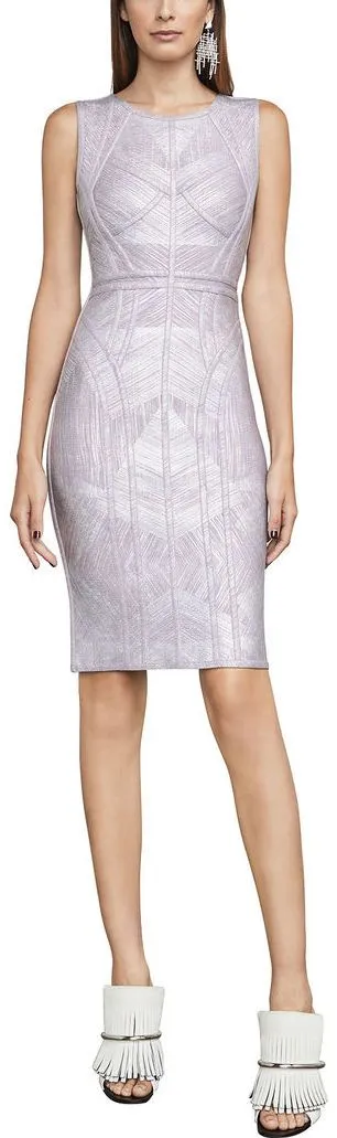 'Annette' Geometric Spliced Grain Dress