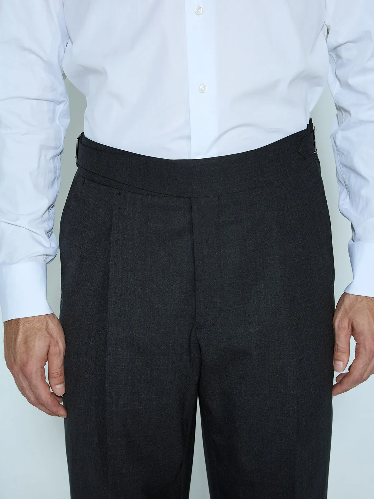 Anthracite Flannel Gurkha Trouser