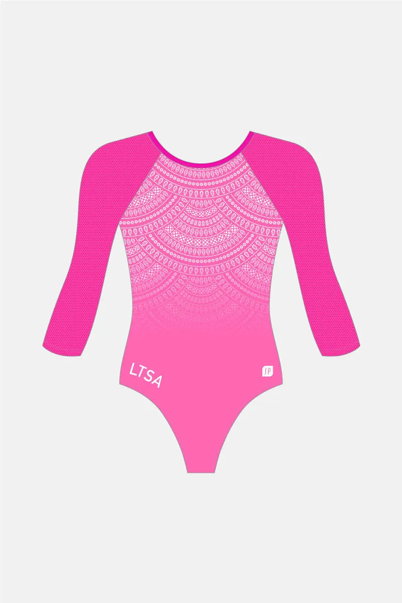 Aria Pink 3/4 Sleeve Leotard