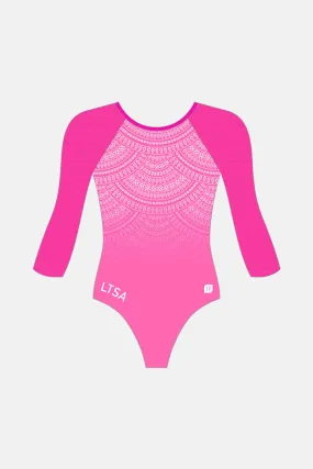 Aria Pink 3/4 Sleeve Leotard