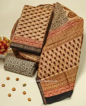 Bagru Print Maheshwari Silk Suit Set (MSL447)