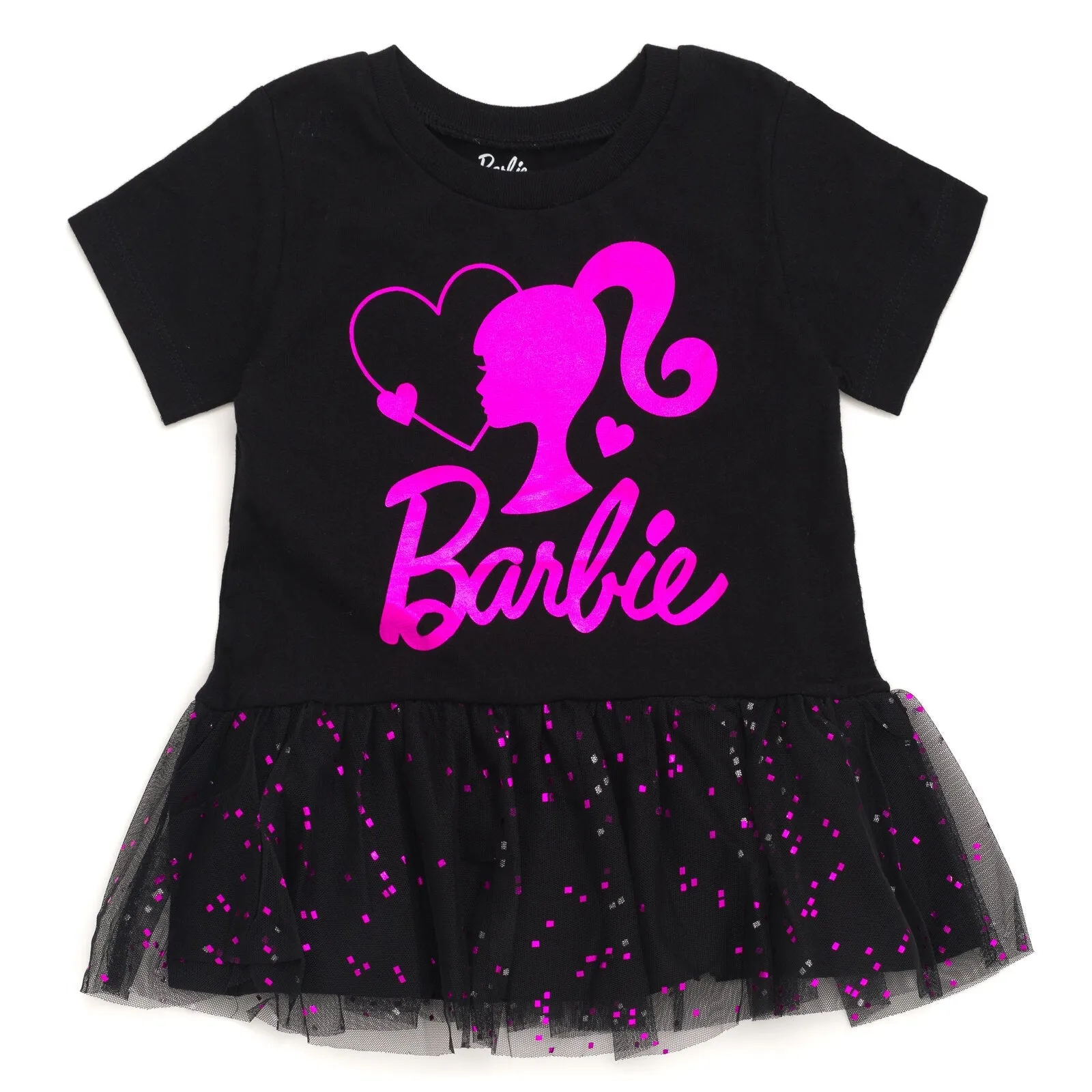 Barbie Metallic Print Peplum T-Shirt and Pants