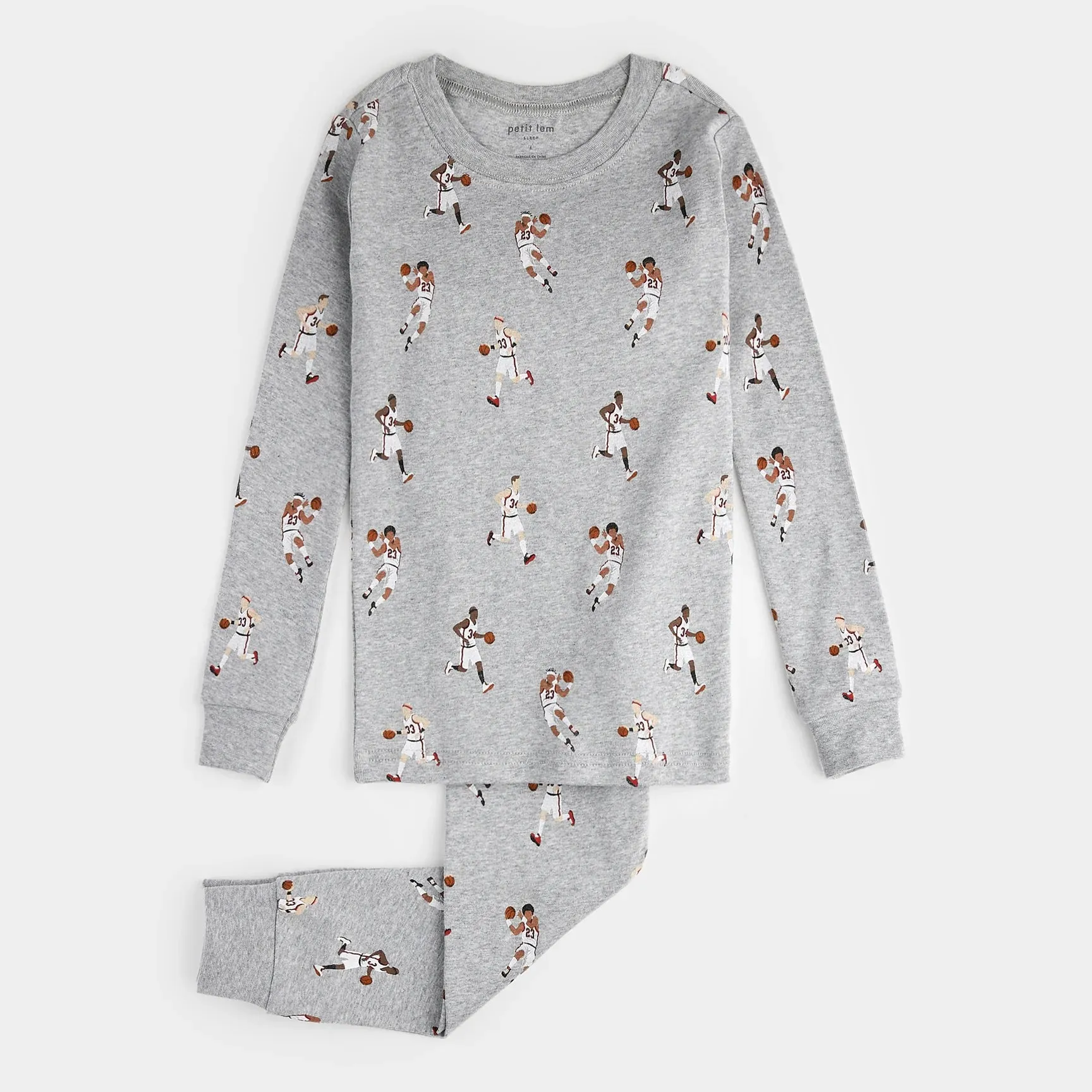 Basketball Player Print on Heather Grey PJ Set