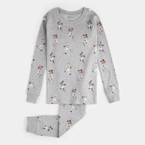 Basketball Player Print on Heather Grey PJ Set