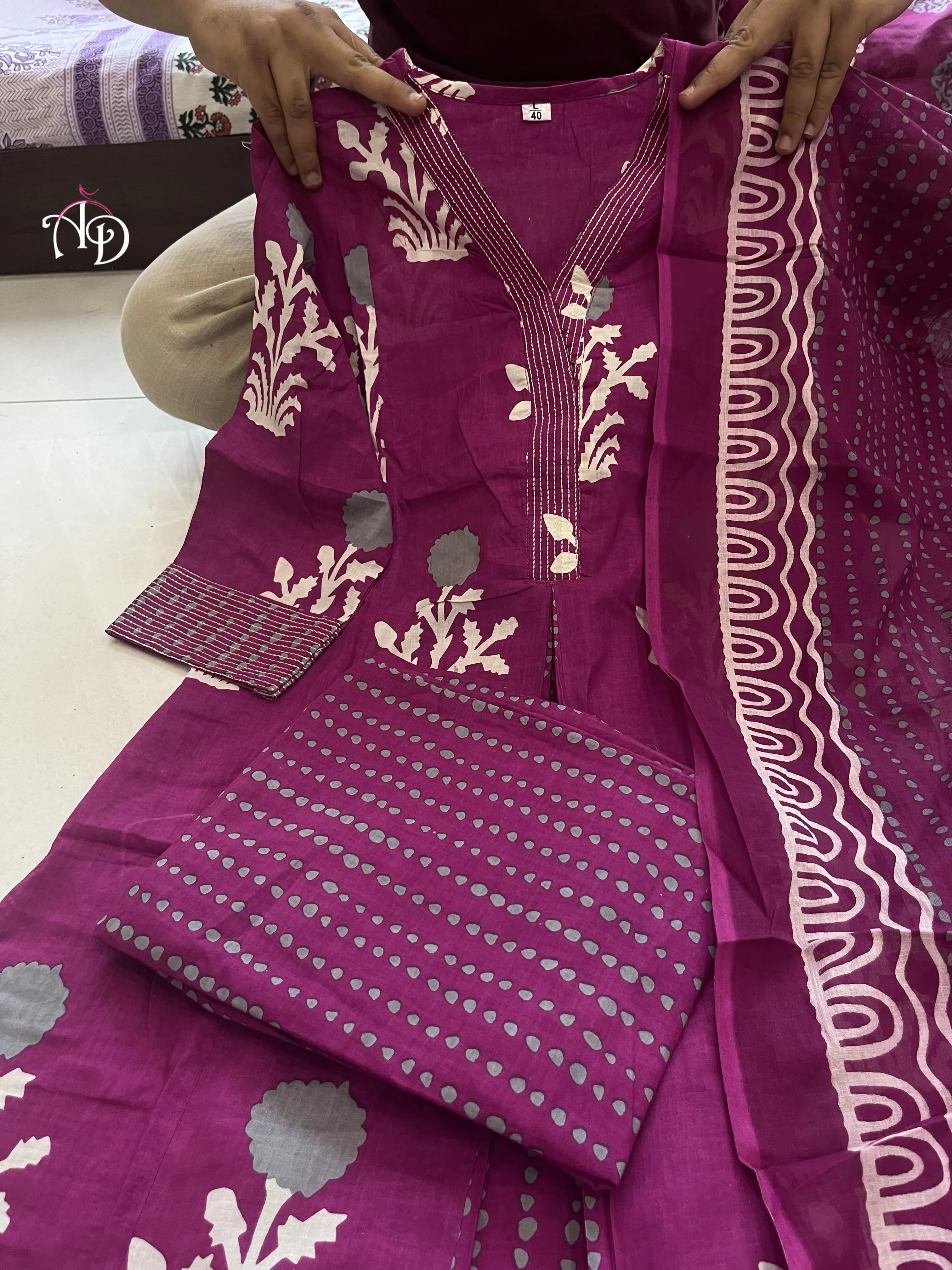 Beautiful Designer Pure Cotton Salwar Suit