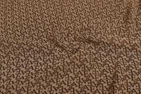 Beige & Brown Printed Georgette Fabric