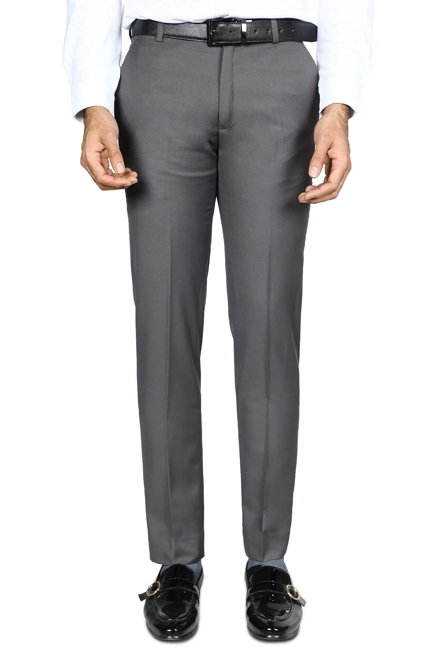 Beige Wash & Wear Regular Fit Trouser