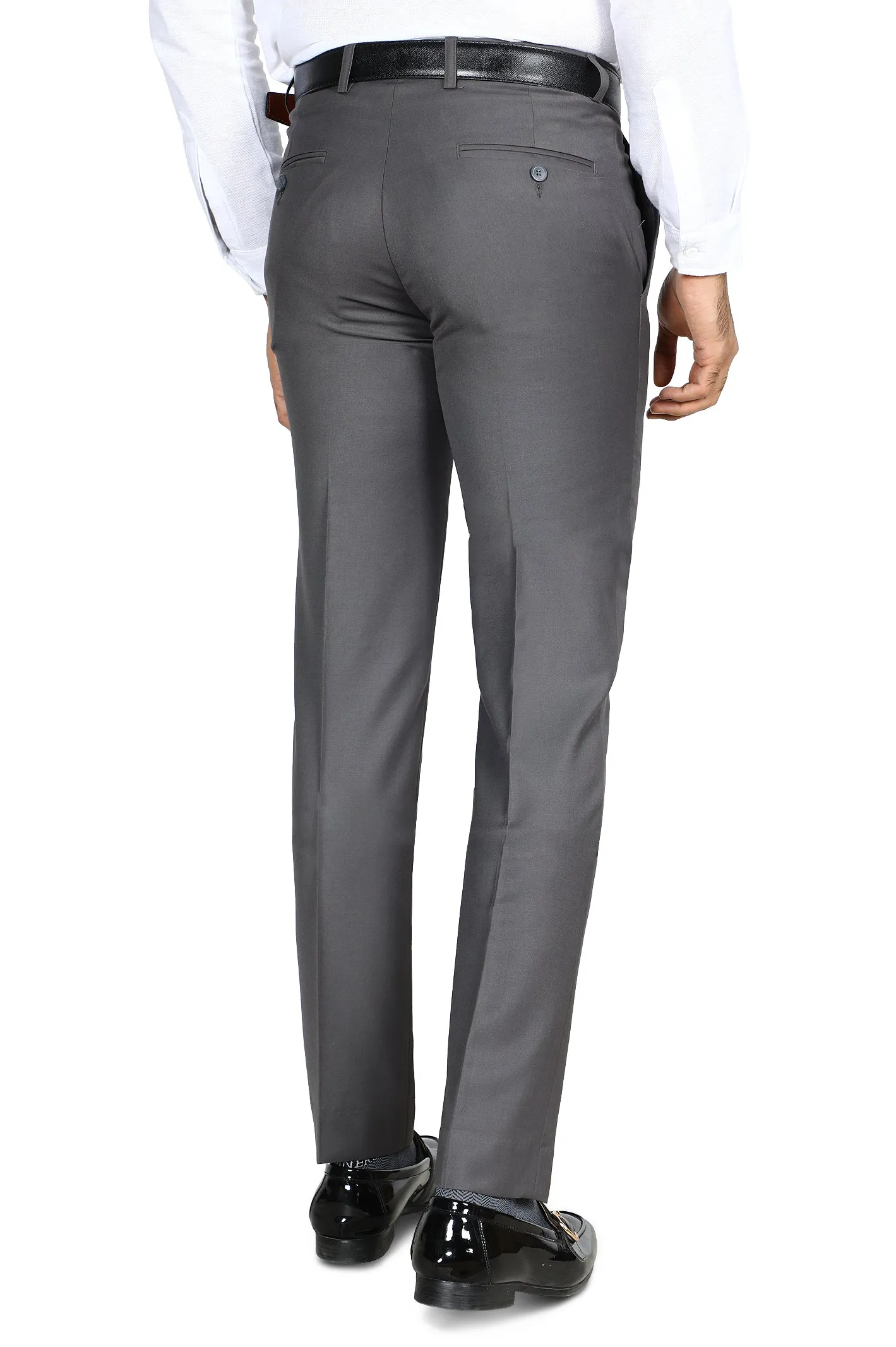 Beige Wash & Wear Regular Fit Trouser