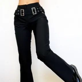 Black Cache Buckle Pants