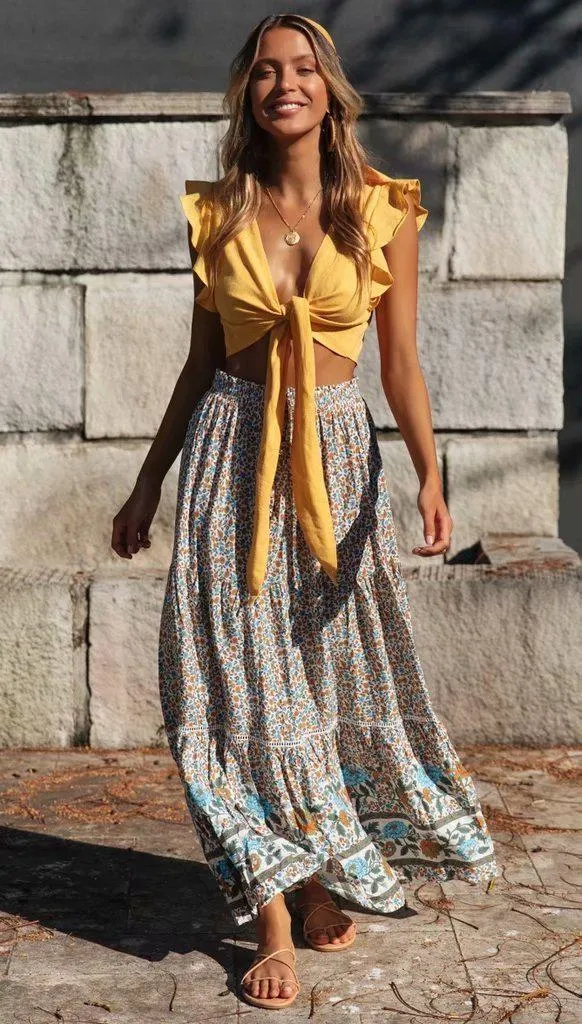 Boho Top -Solid Bodycon