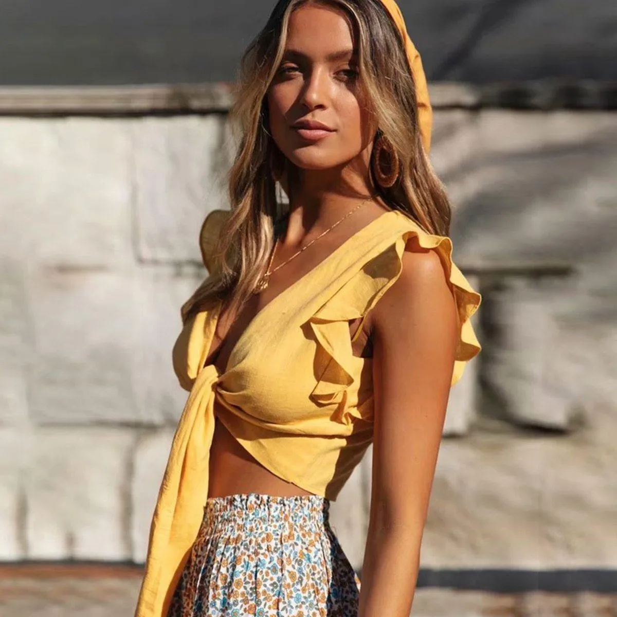 Boho Top -Solid Bodycon