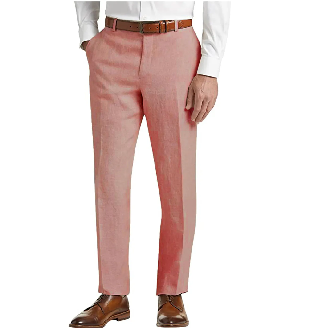 Casual Men's Suit Pants Cotton Linen Trousers For Wedding