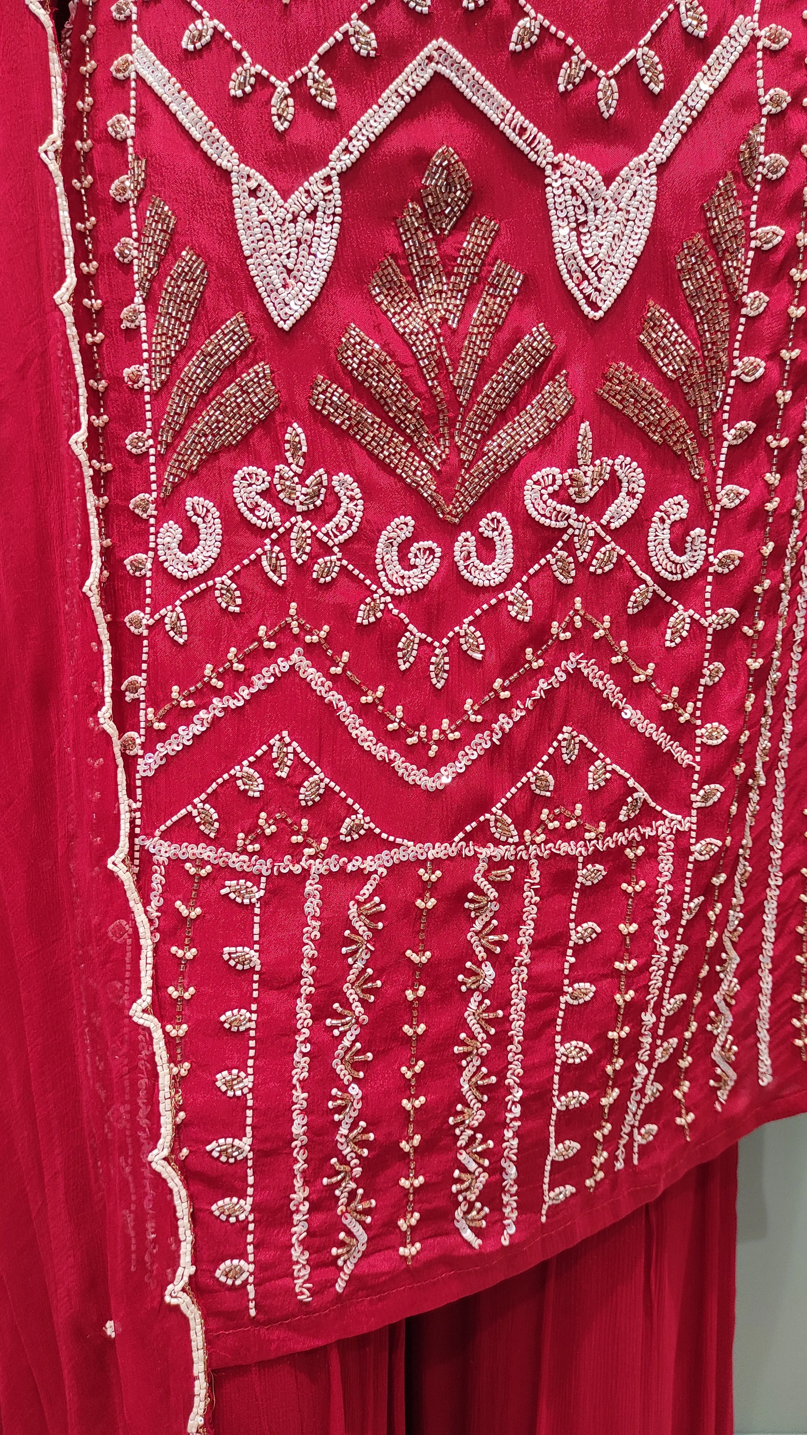 Chinon Sharara Suit with Pearls Work