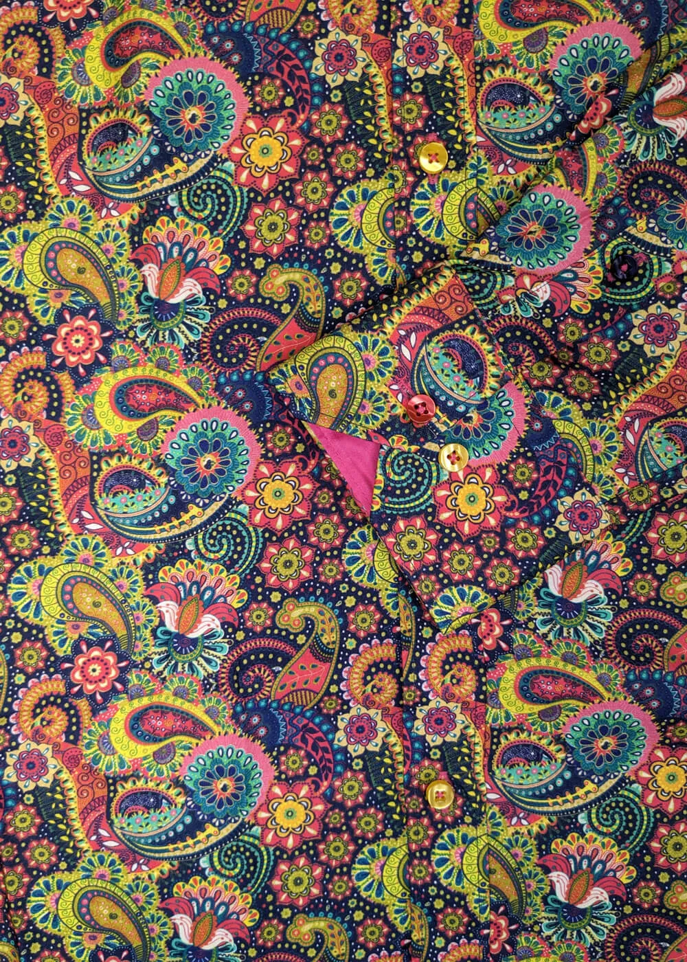 Claudio Lugli Men's Paisley Shirt Orange