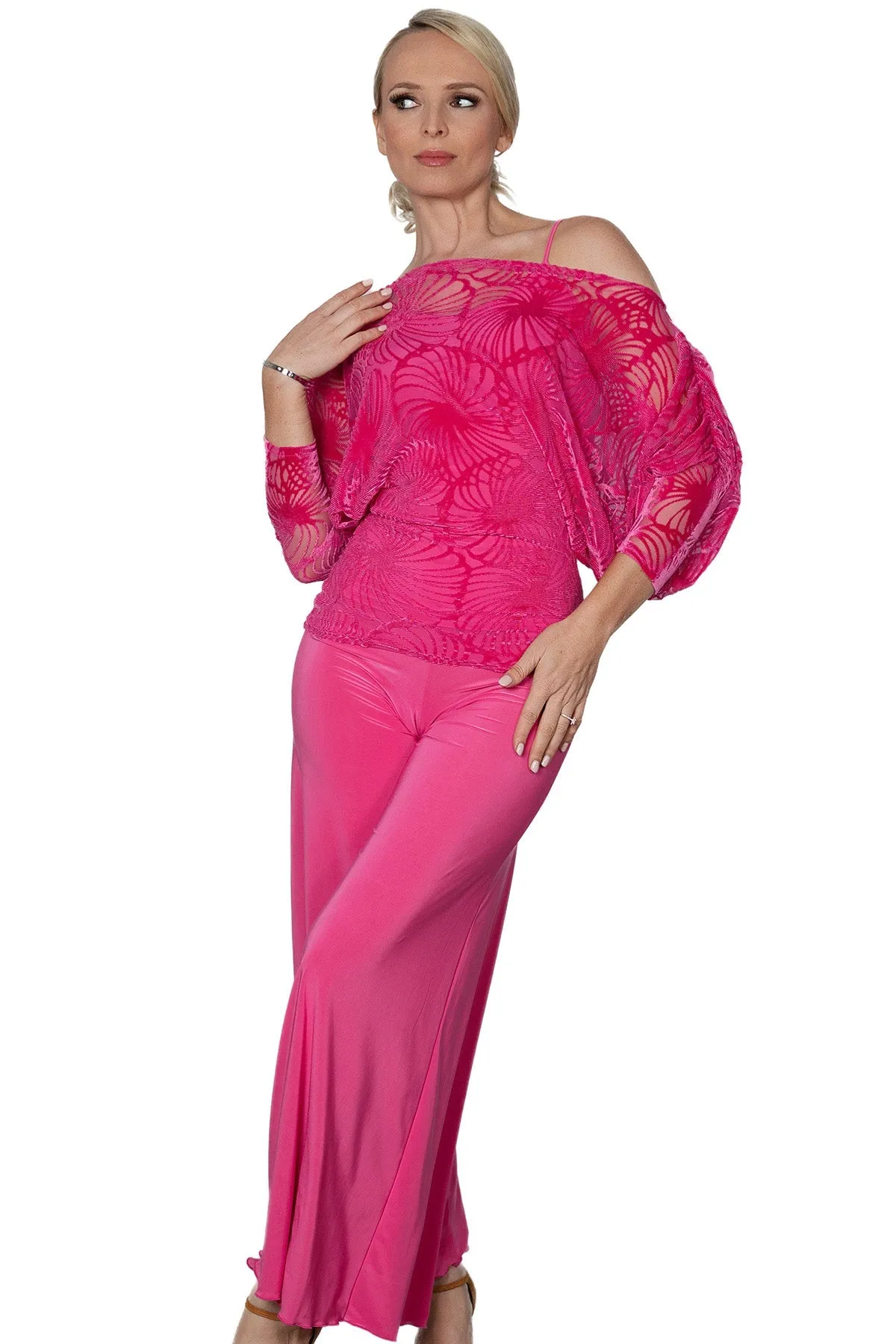 Dance America P2403 Women's Palazzo Practice or Teaching Pants with Wide Leg in Stock