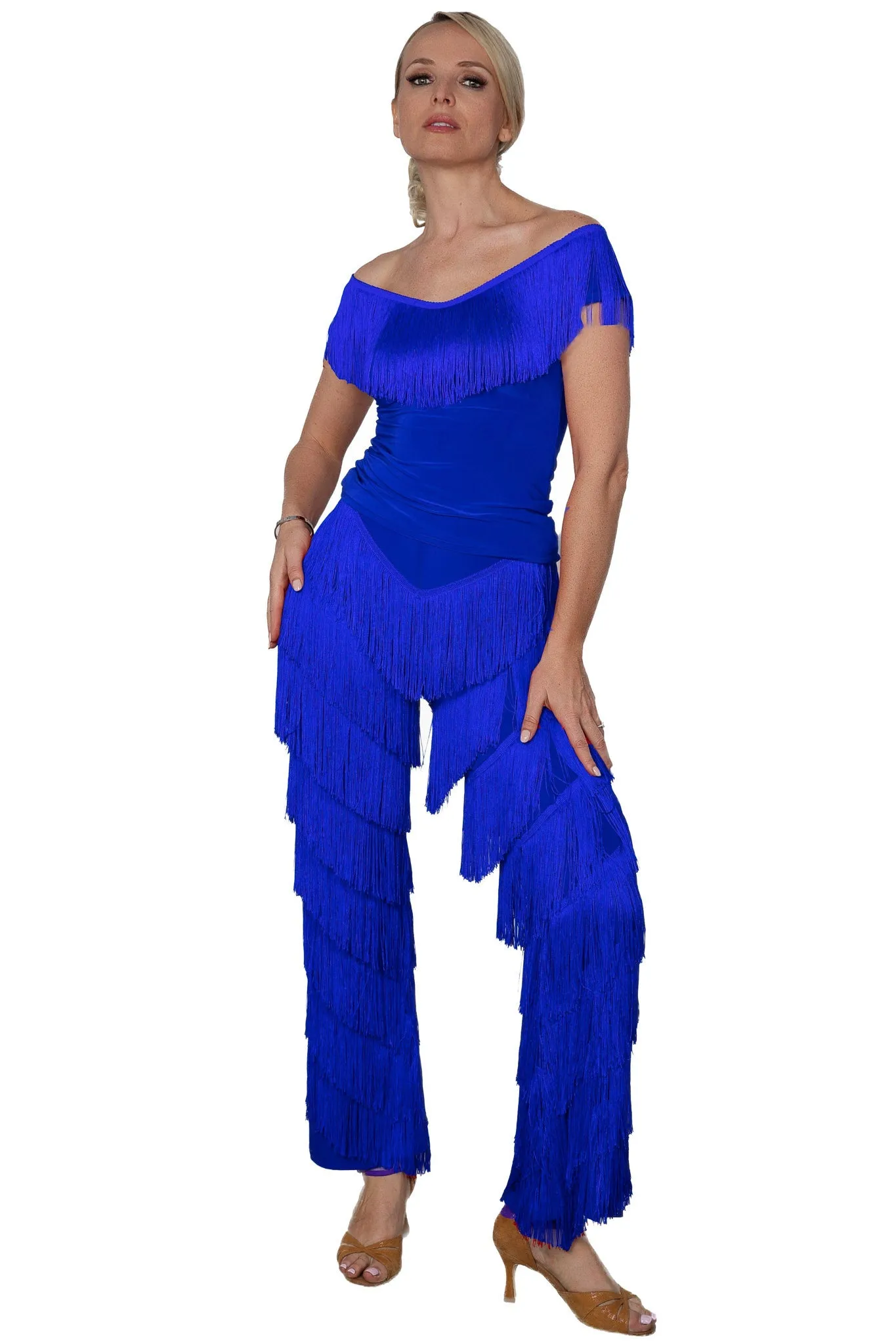 Dance America P2410 Women's Full Fringe Teaching or Practice Dance Pants in Stock