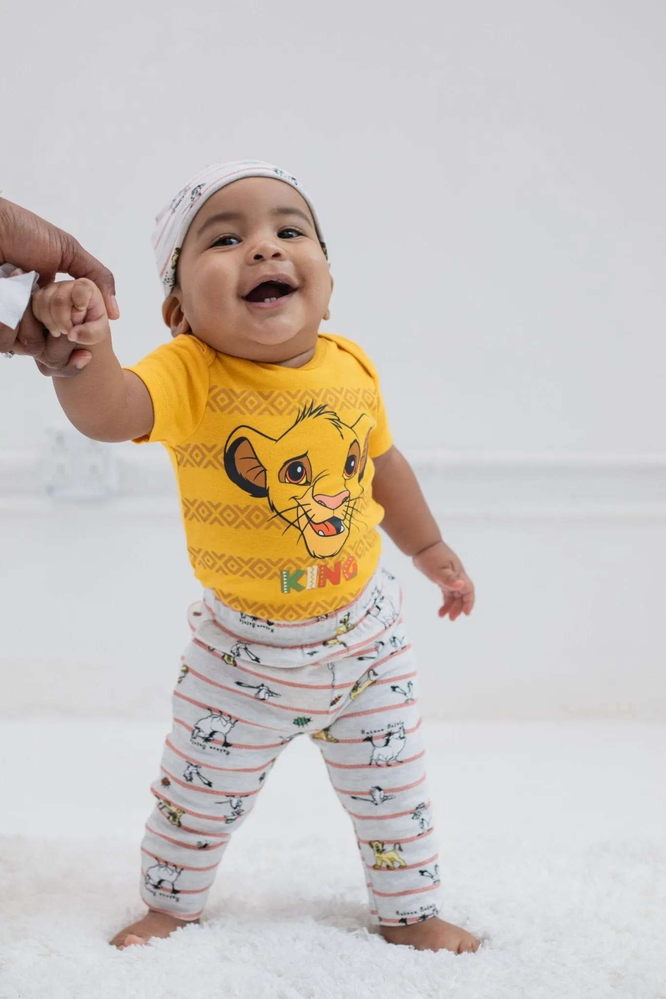 Disney Lion King Simba Bodysuit Pants and Hat 3 Piece Outfit Set