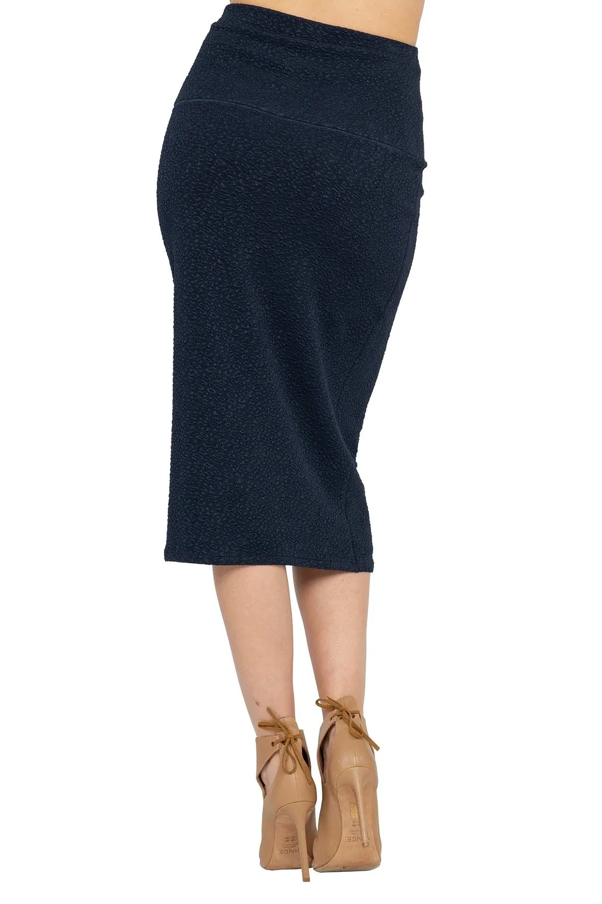 Double Waist Elastic Lined Straight Skirt