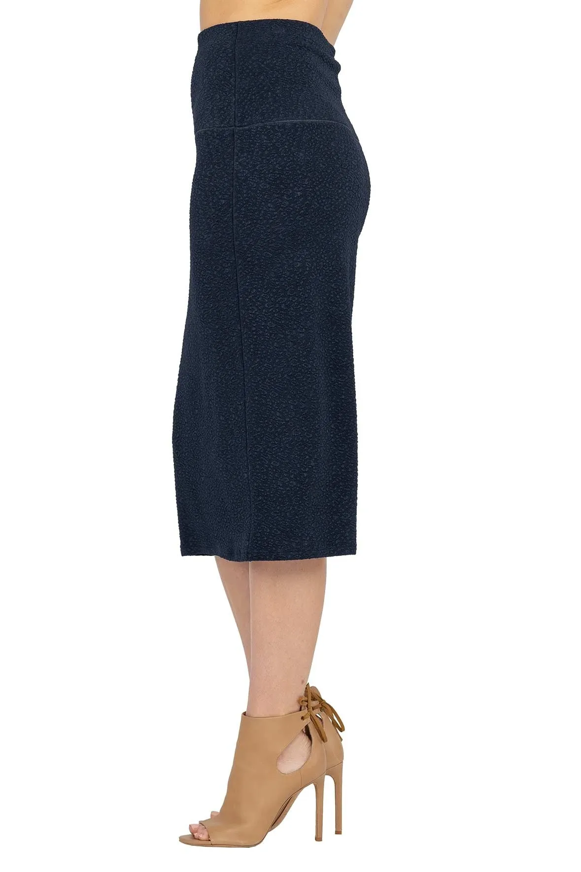 Double Waist Elastic Lined Straight Skirt