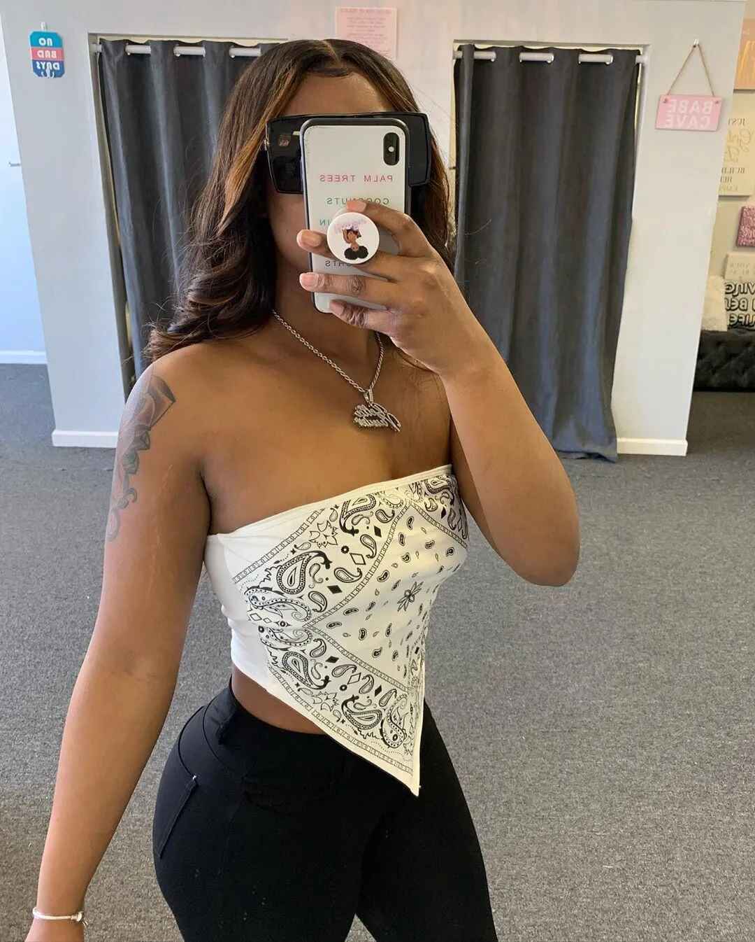 Floral Halter Bow Knot Bandeau Tank Top Bandana Scalf Top