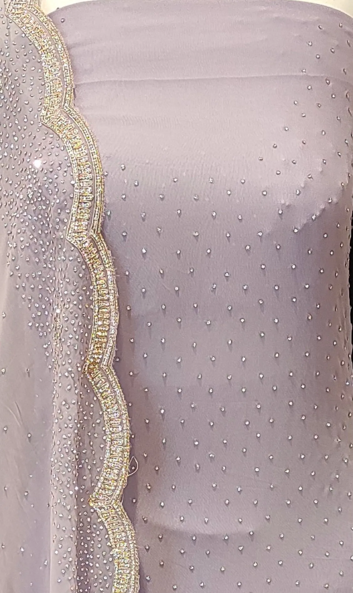 Georgette Unstitched Suit with Hand Embroidery