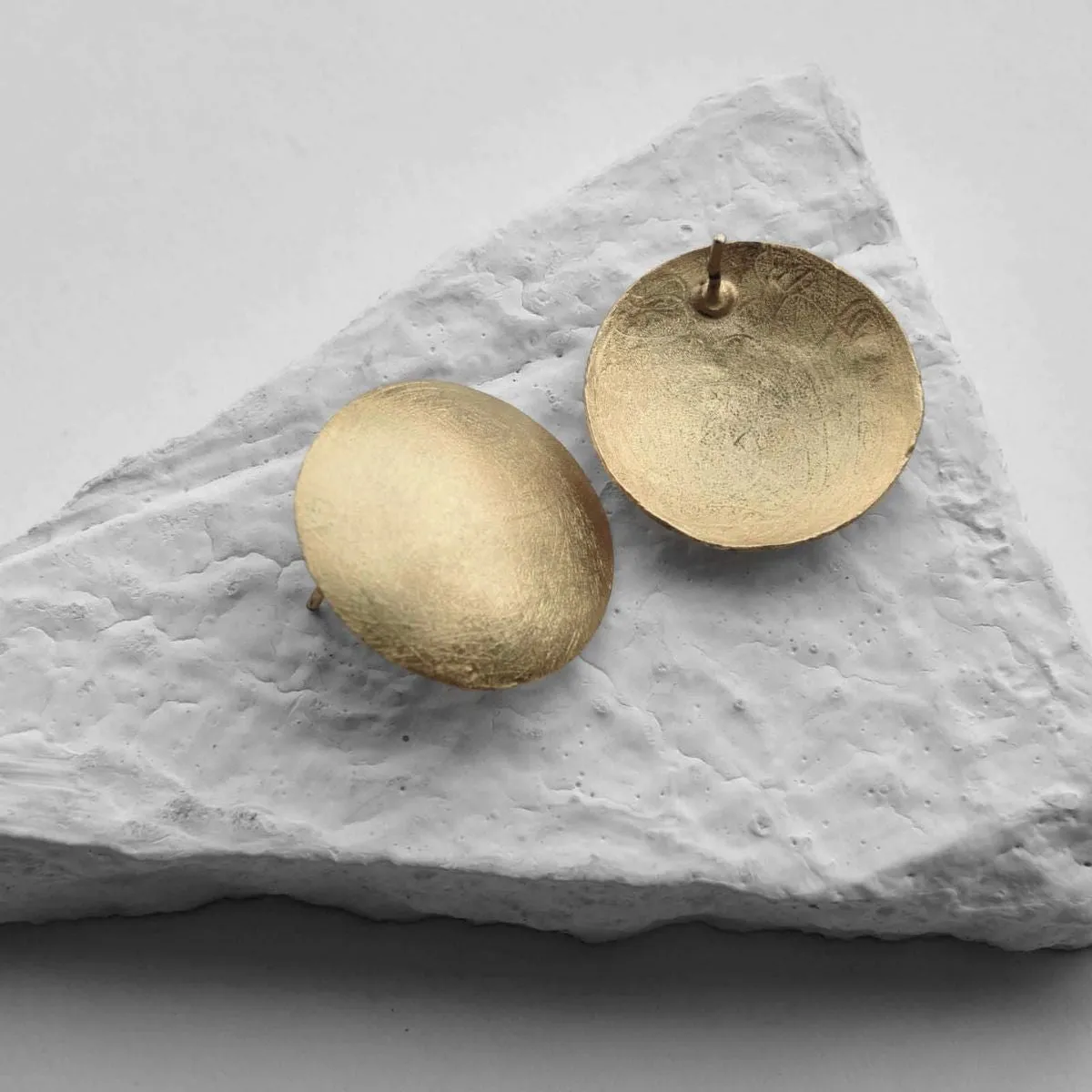 Gold Finish Brass Ear Studs | Smart Elegant Design | Daily Wear Jewellery