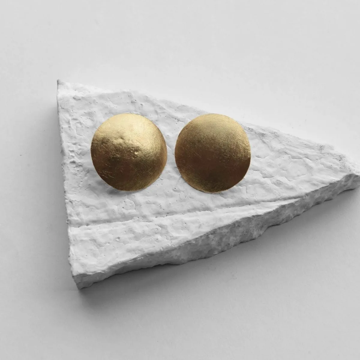 Gold Finish Brass Ear Studs | Smart Elegant Design | Daily Wear Jewellery