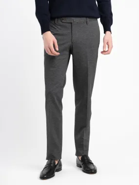 Elegant Grey Straight Leg Trousers with Classic Print