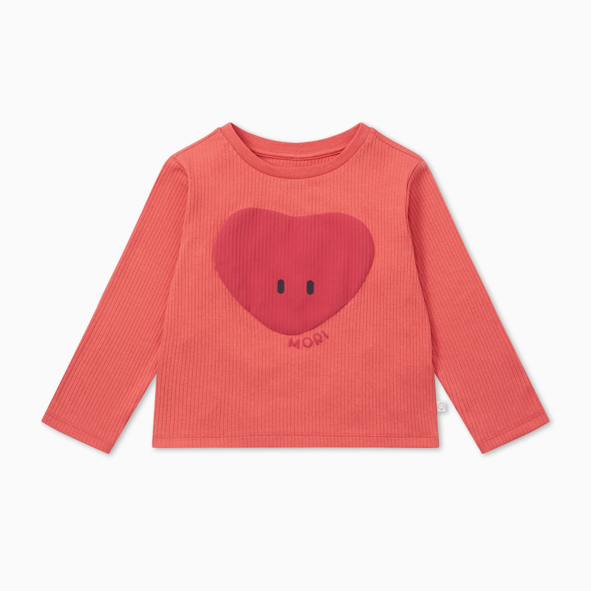 Heart Ribbed Long Sleeve Tee