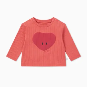 Heart Ribbed Long Sleeve Tee