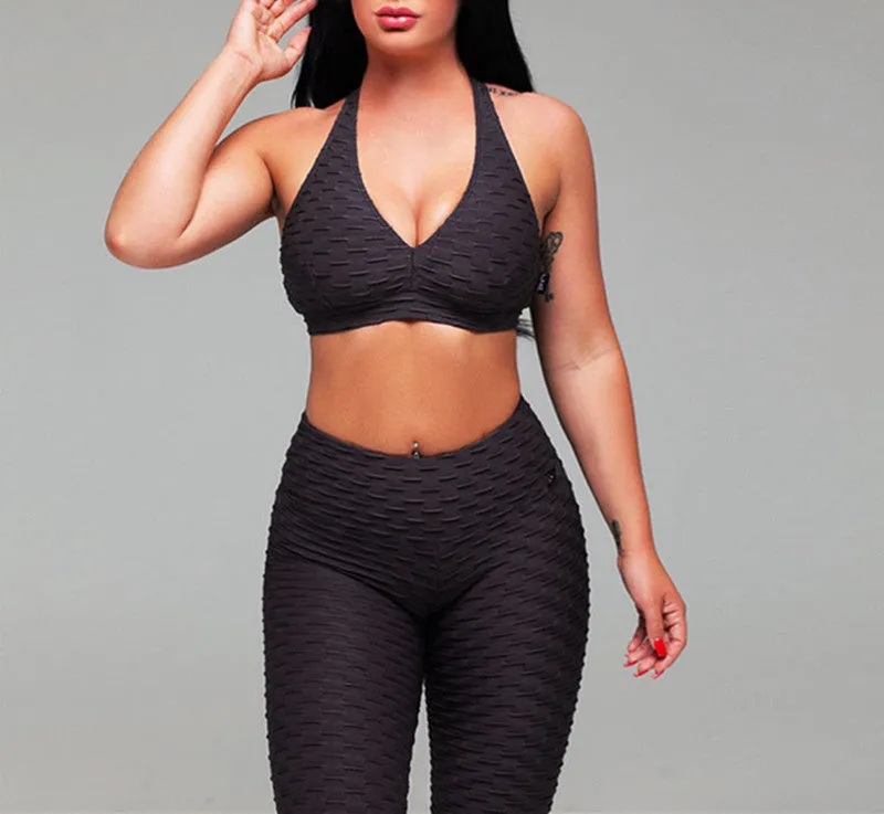 High Waist Squat Proof Leggings Active Wear Sport Bra And Gym Pants Private Label Fitness Yoga Set
