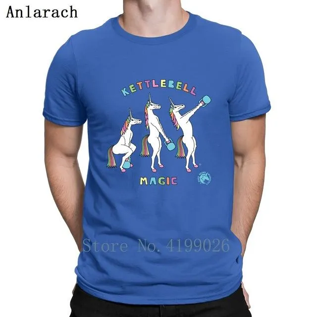 Kettlebell Magic Unicorn Outline T Shirt Top Quality Designs New Summer Mens Streetwear Shirt Men Fashions Standard Top Tee