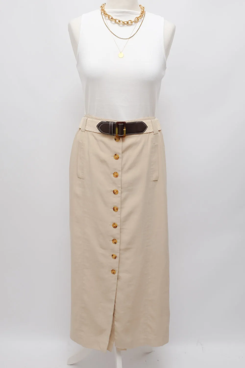 LONG BEIGE VINTAGE SKIRT
