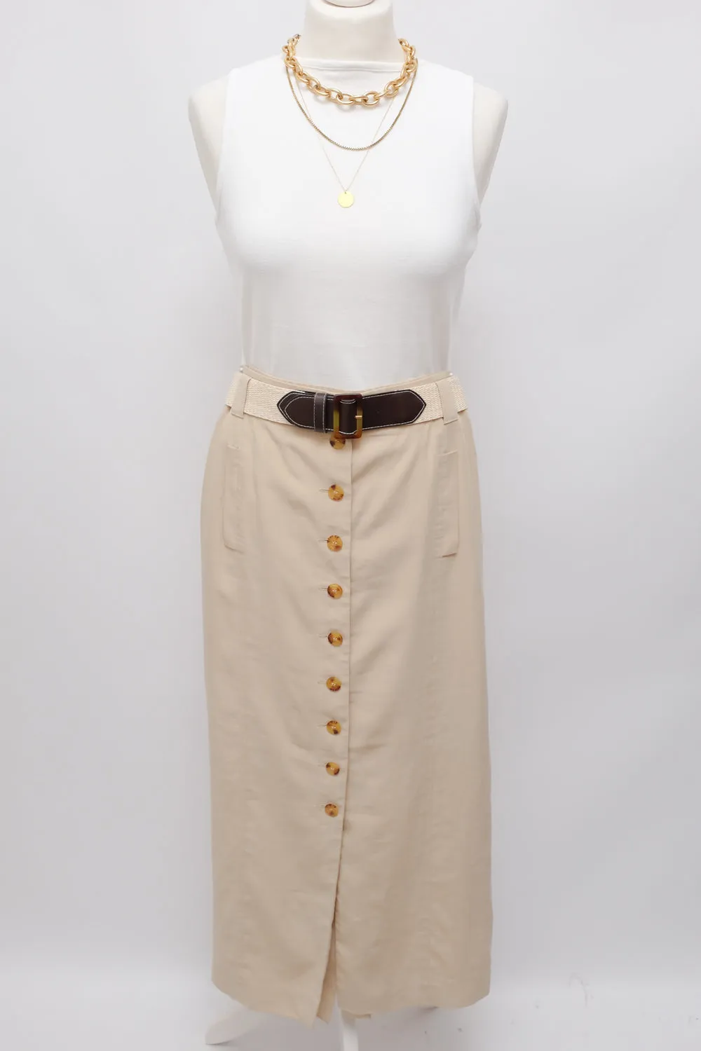 LONG BEIGE VINTAGE SKIRT