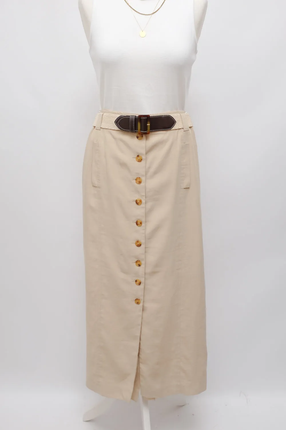LONG BEIGE VINTAGE SKIRT