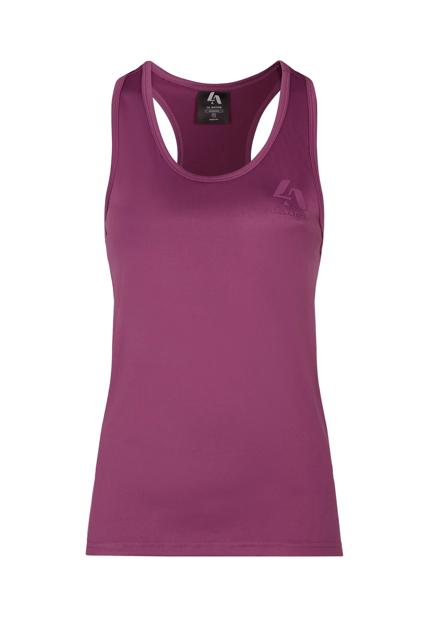 Long Line Open back Vest Top-Purple