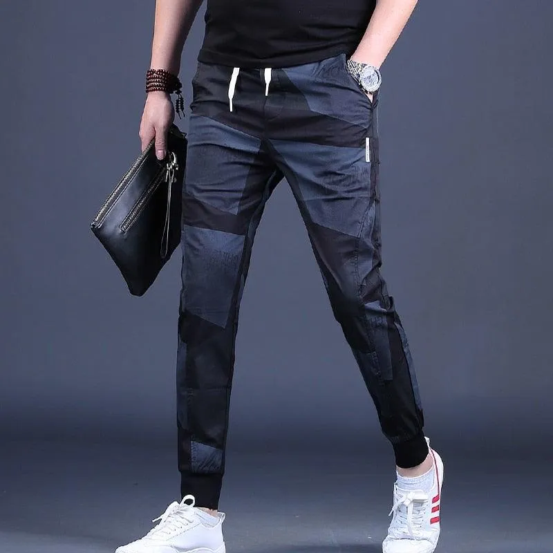 Men's Casual Sports Black Camouflage Joggers
