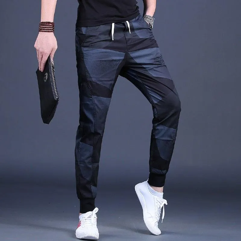 Men's Casual Sports Black Camouflage Joggers