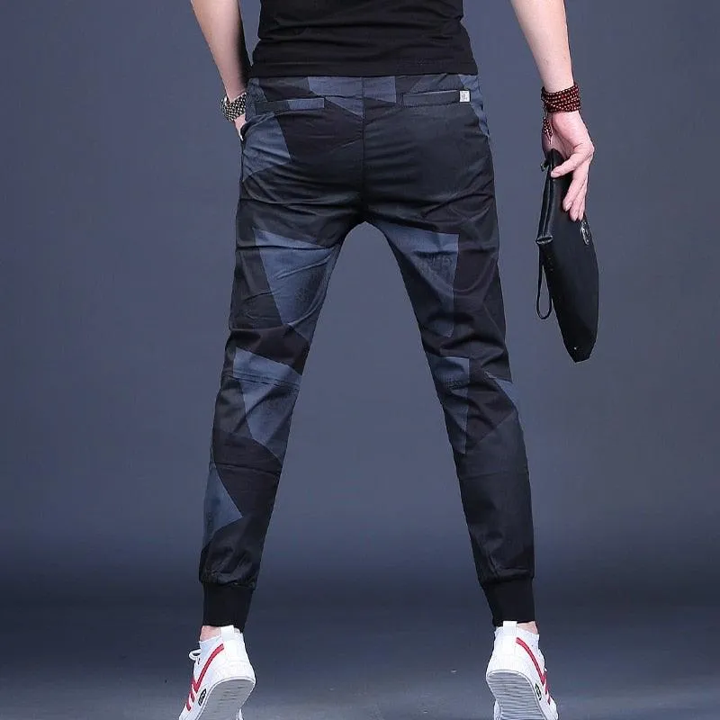 Men's Casual Sports Black Camouflage Joggers