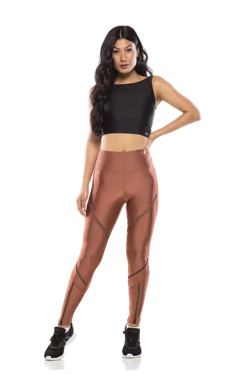 Metallic Black High Neck Sports Bra