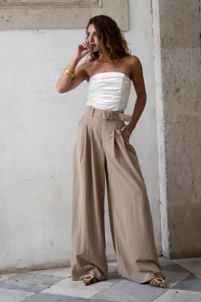 Nadine Tan Wide Leg Trouser